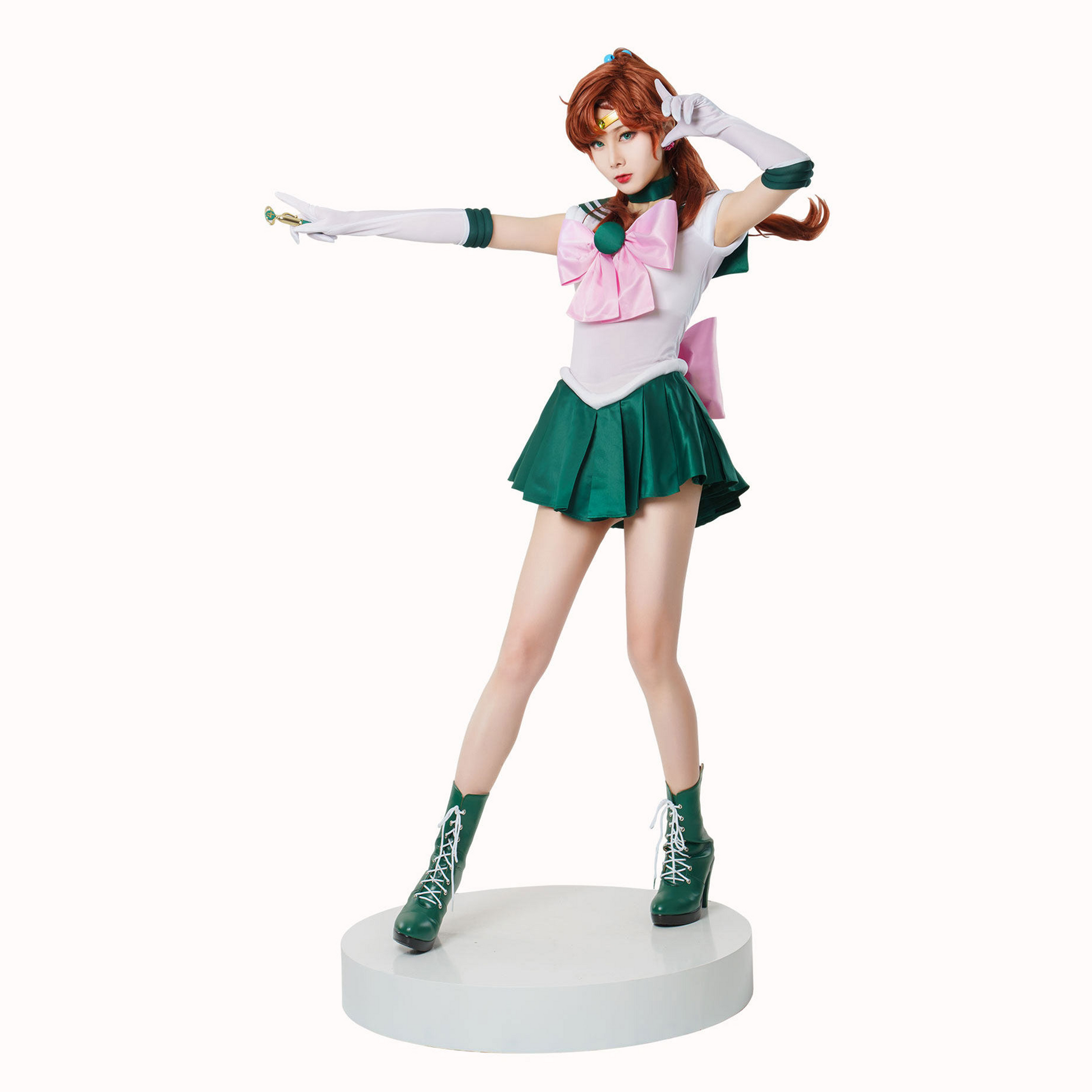 Sailor Moon Makoto Kino Cosplay Costume Full Set – Jupiter Green Dress SM007 party X party