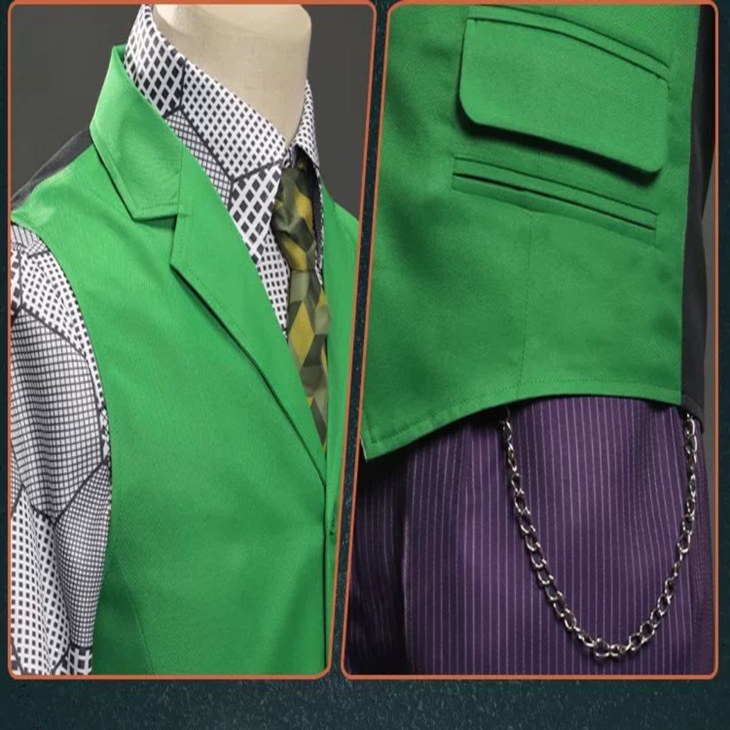 The Dark Knight Joker Heath Ledger Cosplay Costume – Movie Villain Suit Performance Outfit | DC101 party X party