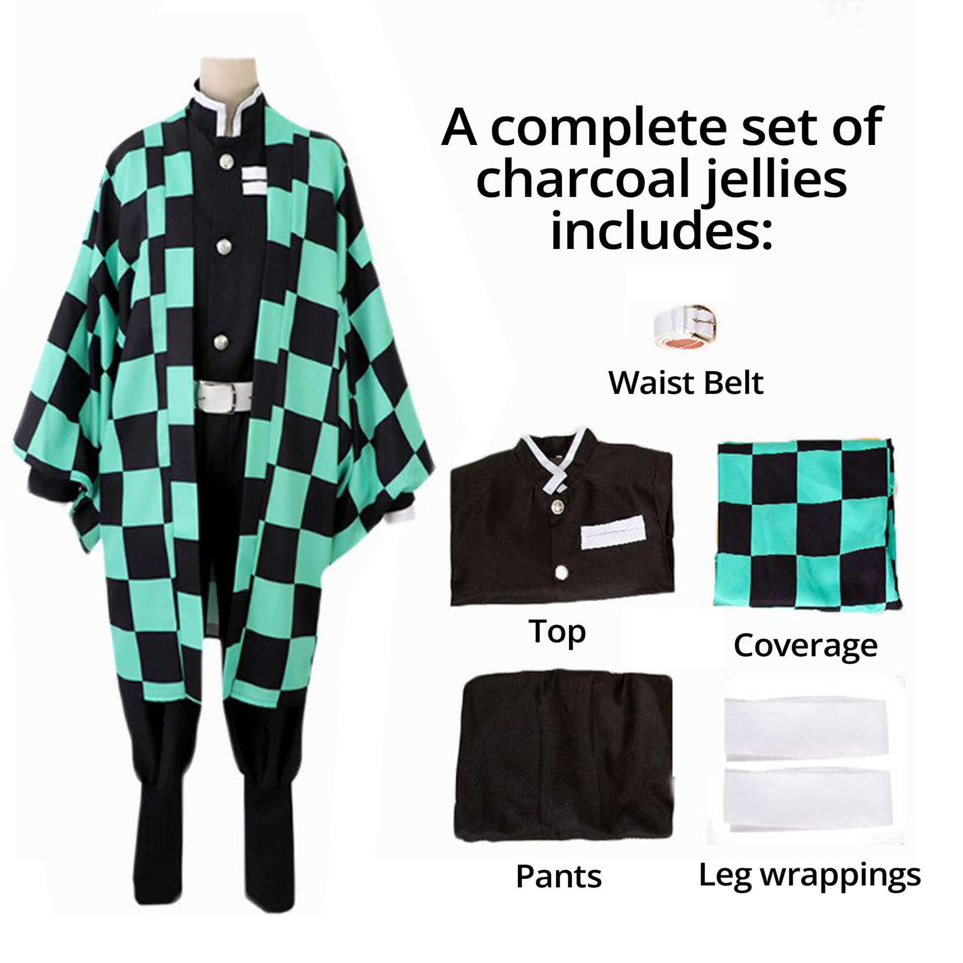 Demon Slayer Character Cosplay Set – Tanjiro Cosplay Costume with Wig G005 party X party