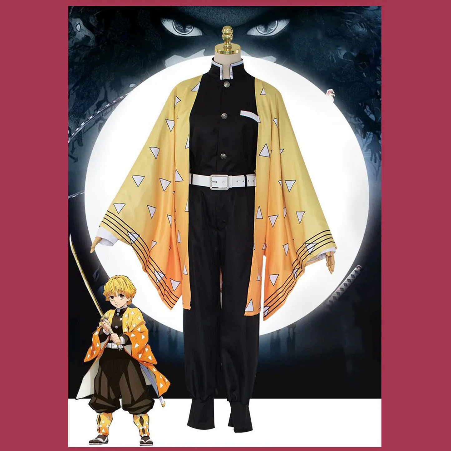 Demon Slayer Cosplay Costume Zenitsu Agatsuma Cosplay Costume G007 party X party