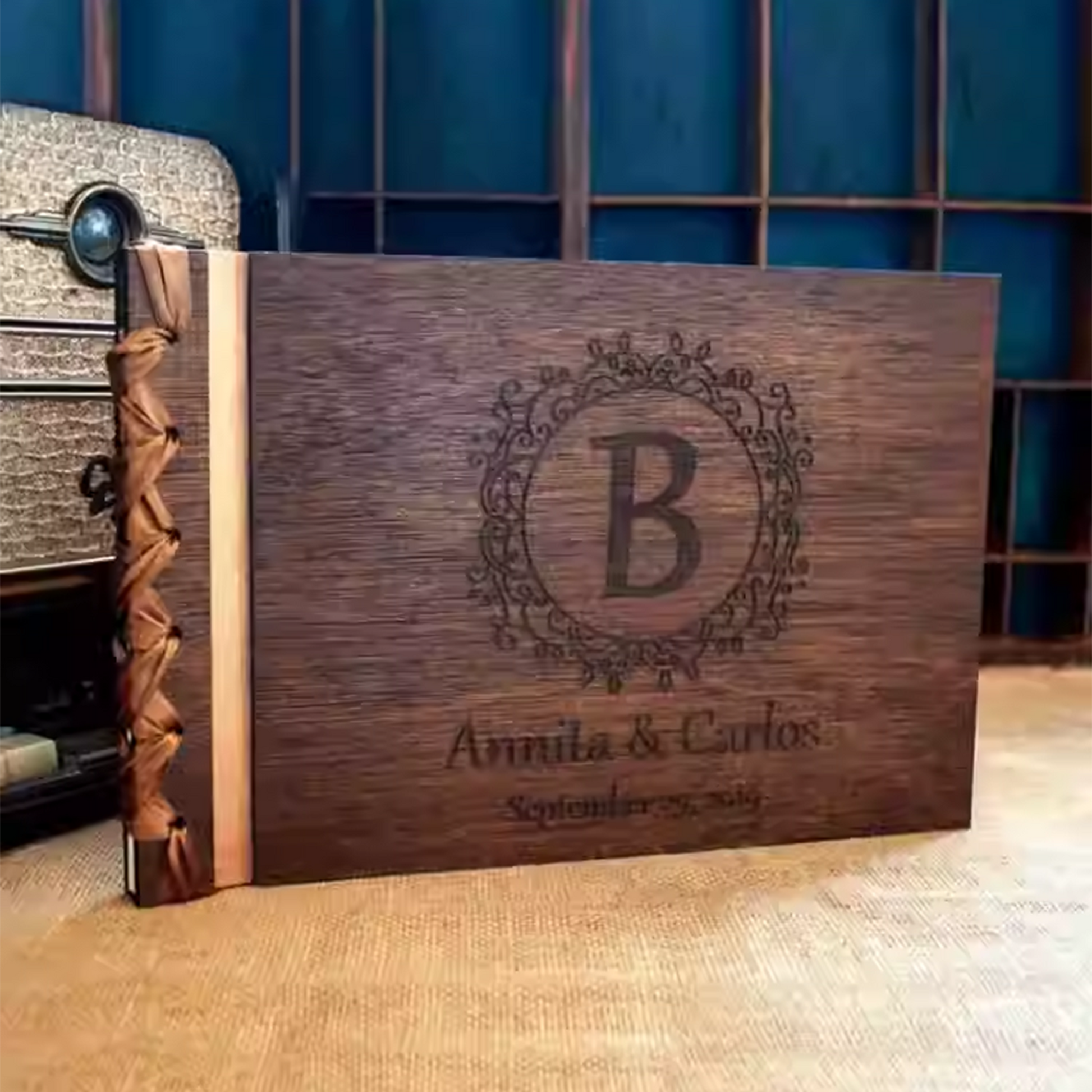 Wedding Venue Guest Sign-in Message and Blessing Book, Engravable, with DIY Logo Option party X party