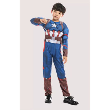 Captain America Kids Costume Set – Marvel Avengers Hero Cosplay Outfit with Shield & Mask for Boys Halloween | MTJ202 party X party