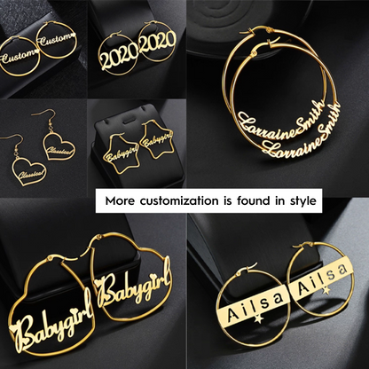 DIY Custom Name Earrings, Made to Order with English Letters, Logo, or Pattern Earring Accessories party X party