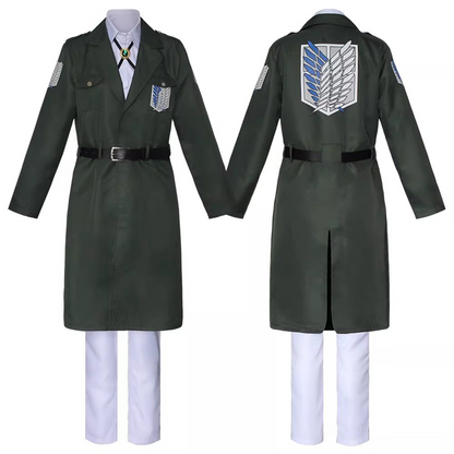 Marley Officer Survey Corps Mid-Length Trench Coat Cosplay Jacket Anime Uniform – AOT010 party X party