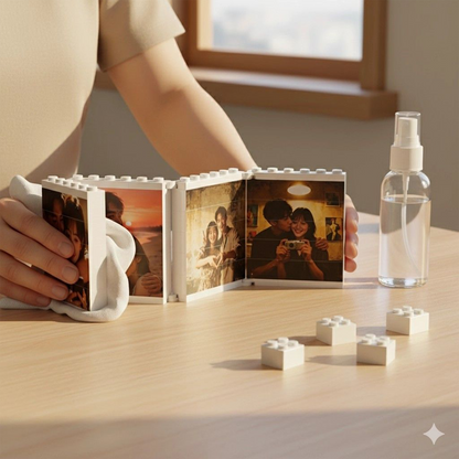 Custom Building Block Photo Puzzle | DIY Interactive Picture Frame & Album | Unique Anniversary or Father's Day Gift | Personalized Wedding Keepsake