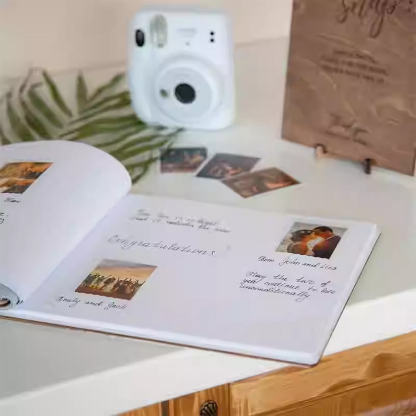 Vintage Wooden Wedding Guest Sign-in Book, Wedding Photo Album, Message Book party X party