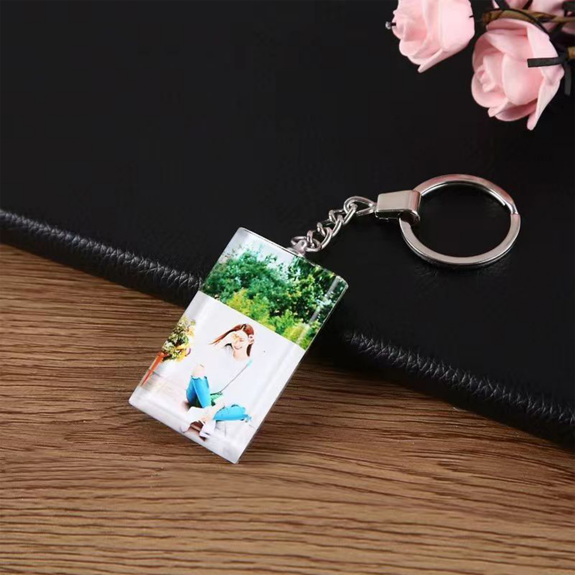 Double-Sided Photo/Pattern Custom Keychain, Creative Birthday Gift, Fashionable Charm, Gift for Boyfriend/Girlfriend party X party
