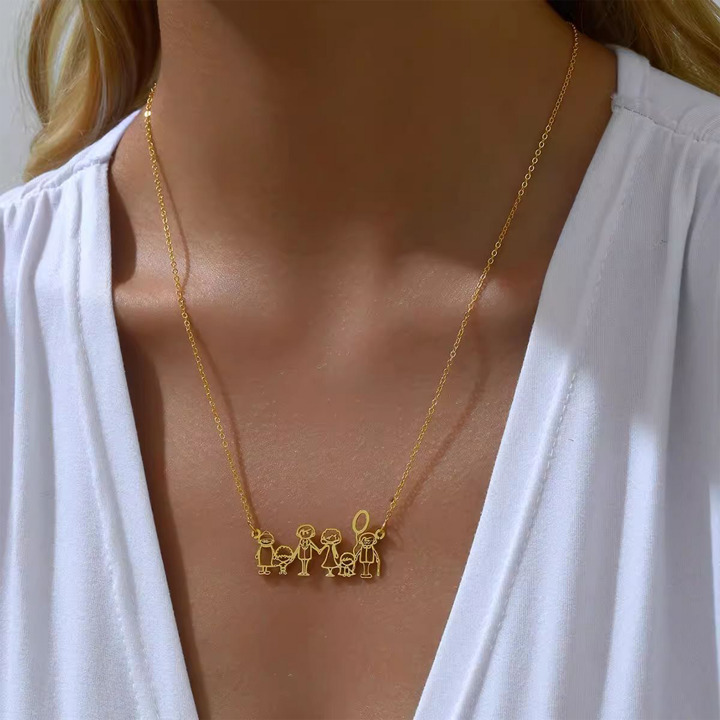 Children's Drawing Necklace, Hand-Drawn Art DIY Personalized Commemorative Gift party X party