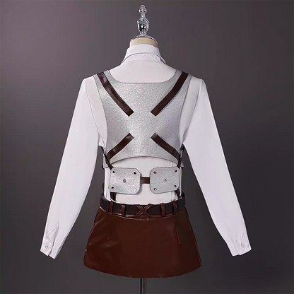 Eren Yeager Mikasa Ackerman Levi Ackerman Survey Corps Full Cosplay Costume Outfit Set for Anime Convention & Halloween – AOT001 party X party