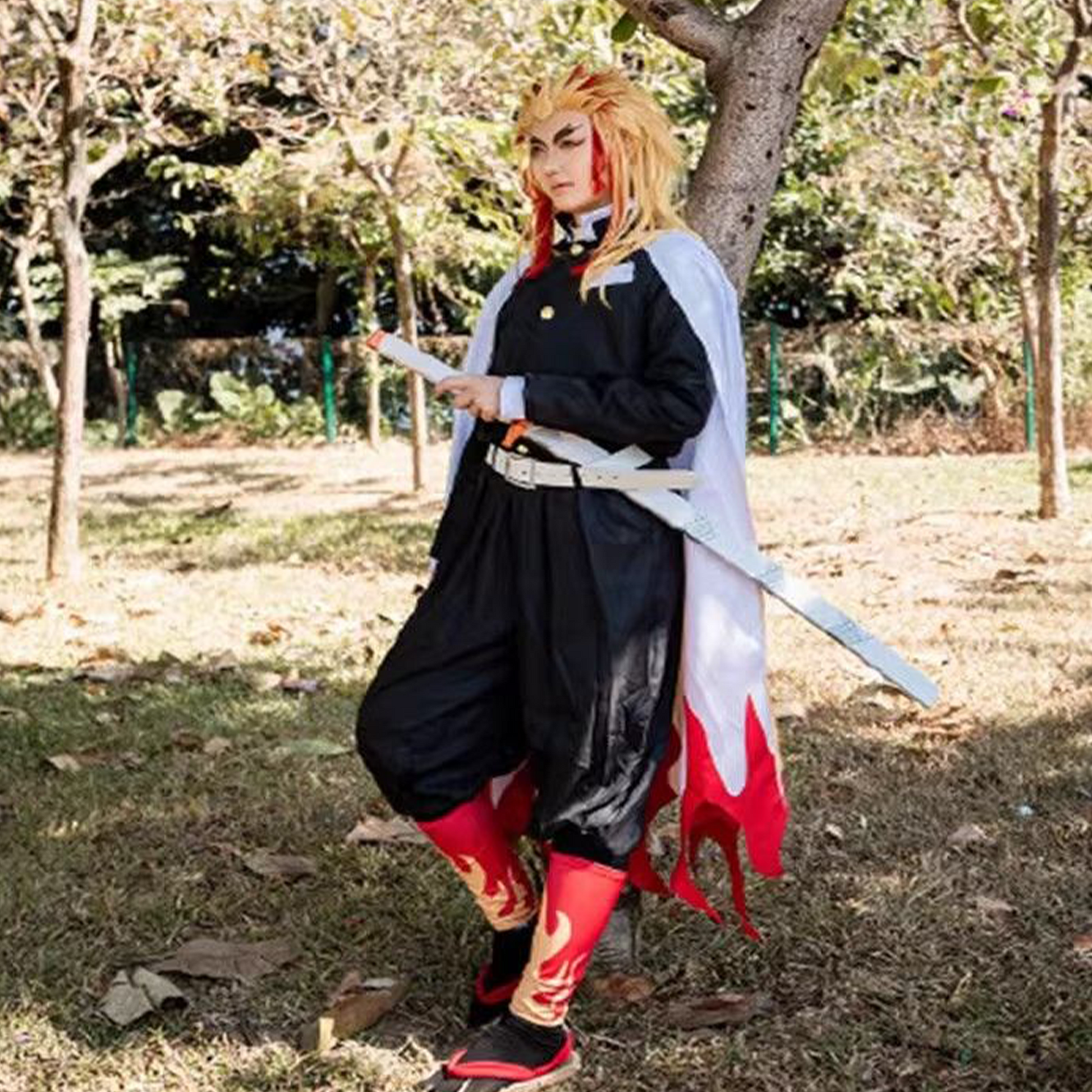 Rengoku Kyojuro Cosplay Costume – Demon Slayer Flame Hashira Uniform Men's Kimono G002 party X party