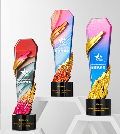 Crystal Trophy Creative Trophy Customizable Color Metal Three Colors Available – TR-600 - party X party