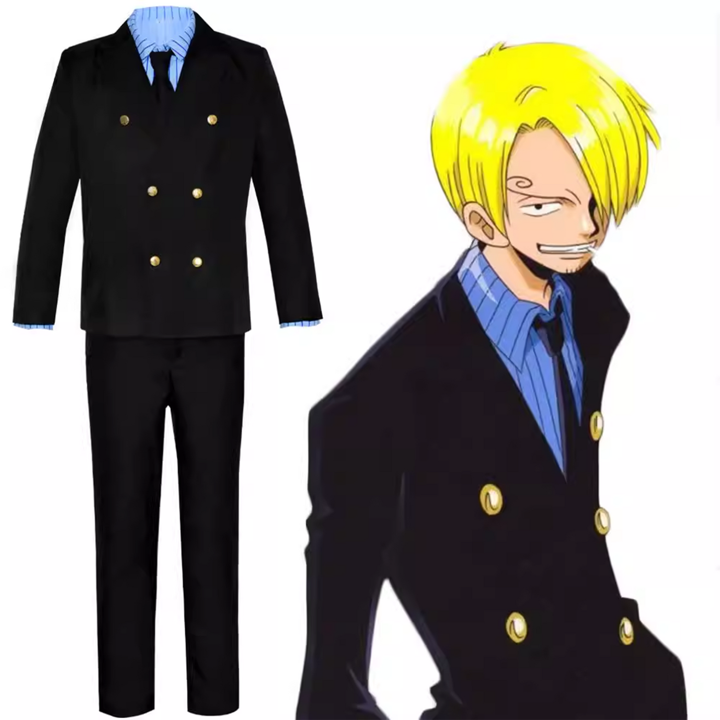 One Piece – Sanji Cosplay Anime Suit Men’s Costume 0023 party X party