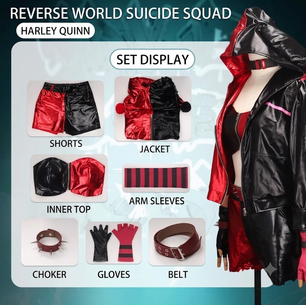 Suicide Squad (2016) Harley Quinn Leather Cosplay Roleplay Costume | DC222 party X party