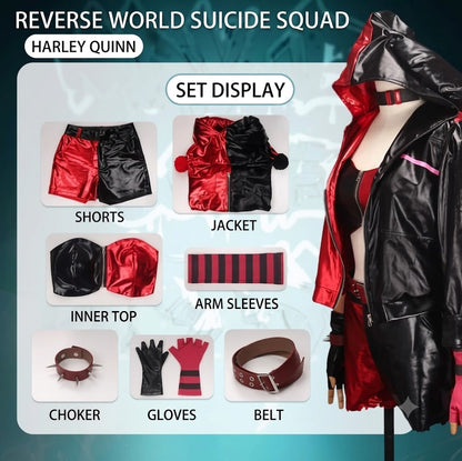 Suicide Squad (2016) Harley Quinn Leather Cosplay Roleplay Costume | DC222 party X party