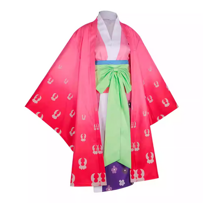 One Piece Wano Country Arc – Kozuki Hiyori (Komurasaki Oiran) Kimono Cosplay Costume Anime Role-Play Outfit 0021 party X party