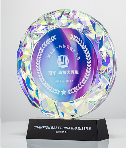 Crystal trophy base can be engraved Can be replaced with white crystal Fixed size Customizable color – TR-430