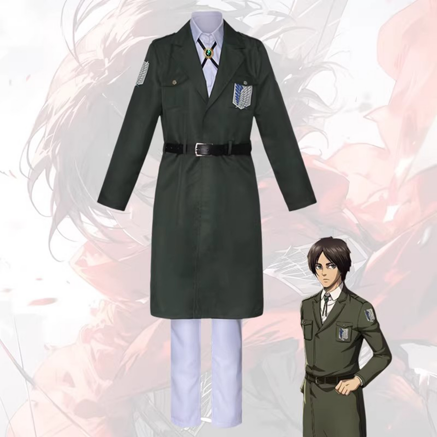 Marley Officer Survey Corps Mid-Length Trench Coat Cosplay Jacket Anime Uniform – AOT010 party X party