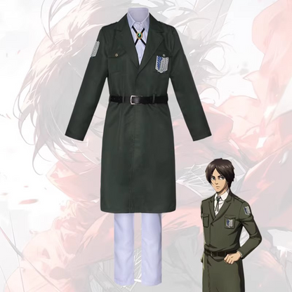 Marley Officer Survey Corps Mid-Length Trench Coat Cosplay Jacket Anime Uniform – AOT010 party X party