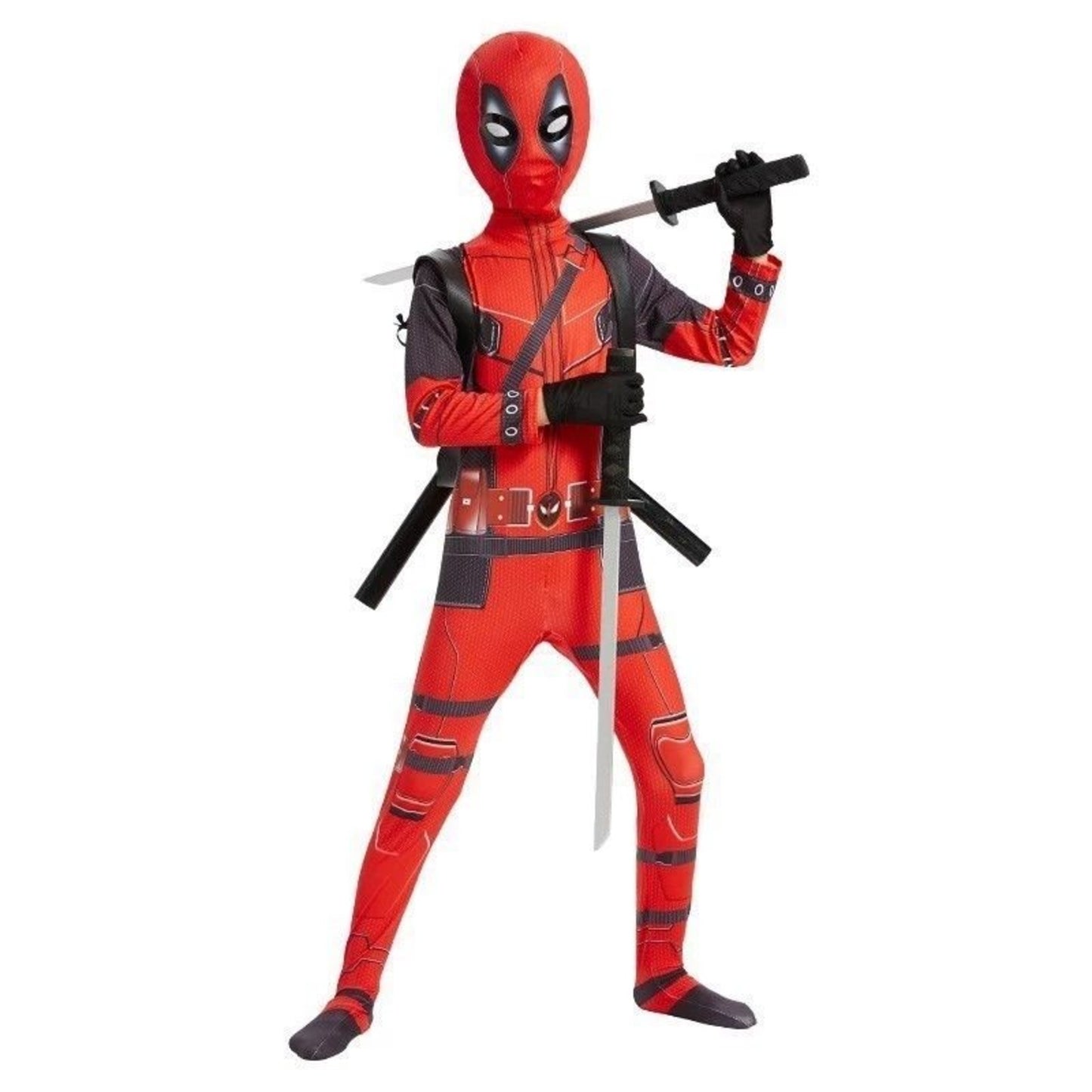 Deadpool Kids Battle Suit Costume – Marvel Superhero Full-Body Cosplay Jumpsuit for Boys Halloween Party Outfit | MTJ201