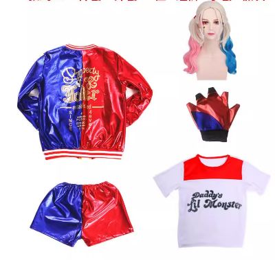 Girls Harley Quinn Cosplay Costume Full Set – Suicide Squad Movie Inspired Kids Performance & Dress-Up Outfit | DC219 party X party