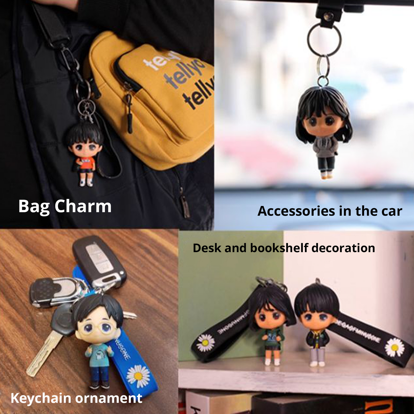 Creative DIY Handmade Gift — Custom Cartoon Keychain for Girlfriend, 520 Valentine’s Day or Birthday Present.