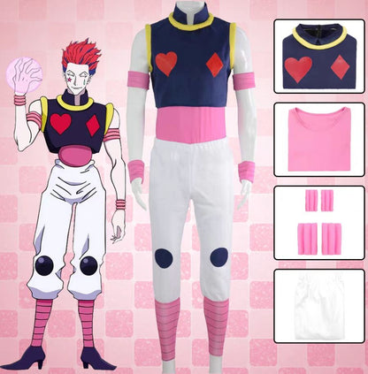 Hisoka Morow Red Cosplay Costume Full Anime Role Play Outfit Hunter x Hunter Halloween Convention Uniform Set – QL005 party X party