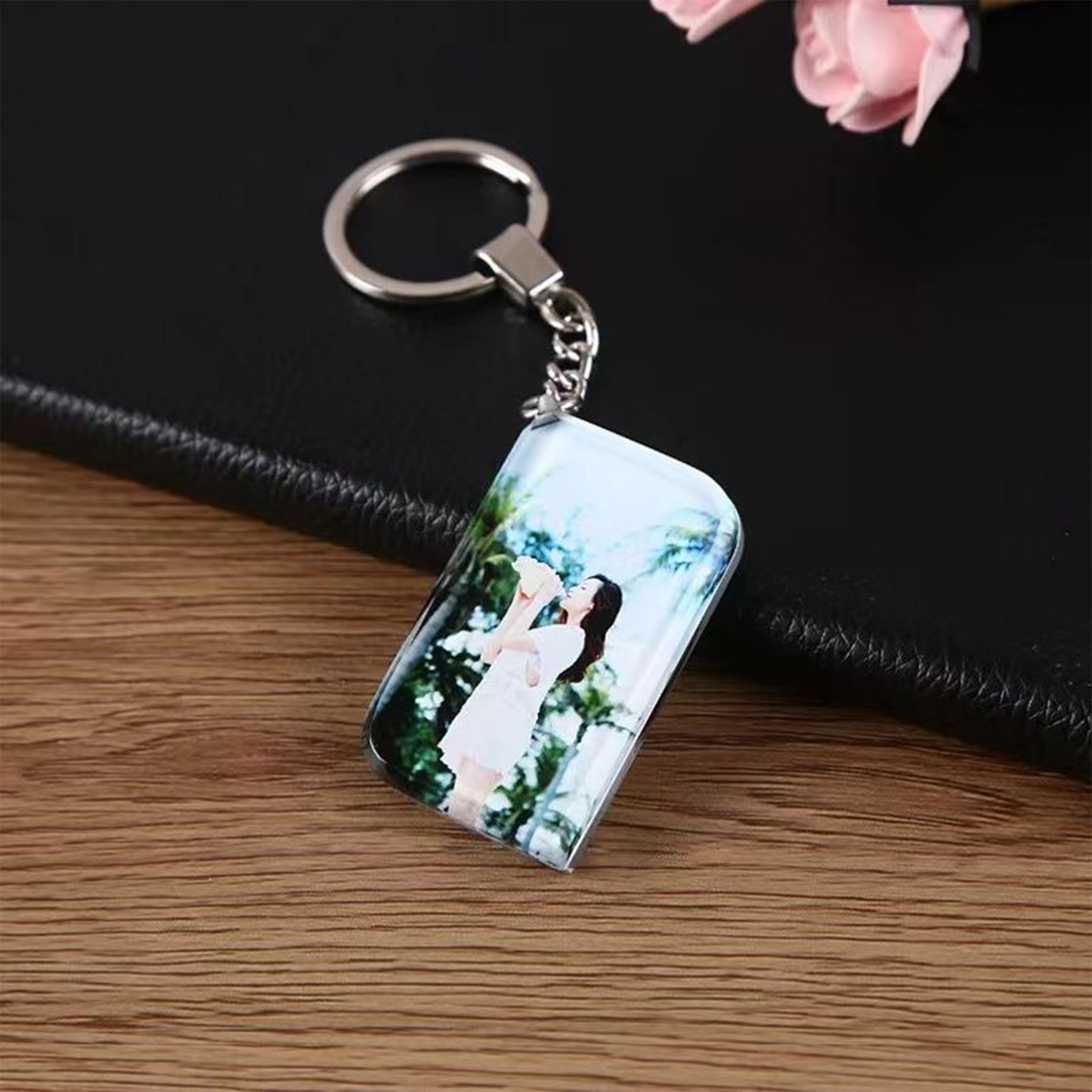 Double-Sided Photo/Pattern Custom Keychain, Creative Birthday Gift, Fashionable Charm, Gift for Boyfriend/Girlfriend party X party