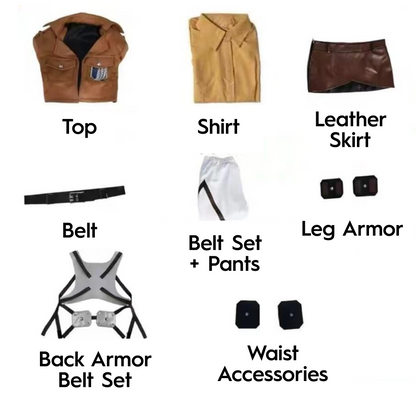 Levi Ackerman Eren Yeager Survey Corps Full Cosplay Costume Set Anime Military Uniform Outfit – AOT003 party X party