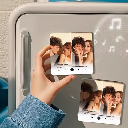 Personalized Music Fridge Magnet - Custom Photo & Song Scannable Code - Acrylic & ABS DIY Music Plaque - Valentine's Day Gift for Boyfriend or Girlfriend