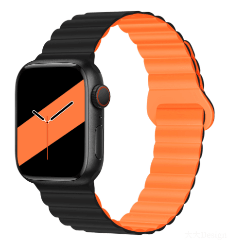 Applicable to Apple watch straps 1-10 generations Apple iwatch9S10 second generation two-color buckle silicone magnetic watch strap – SW-03