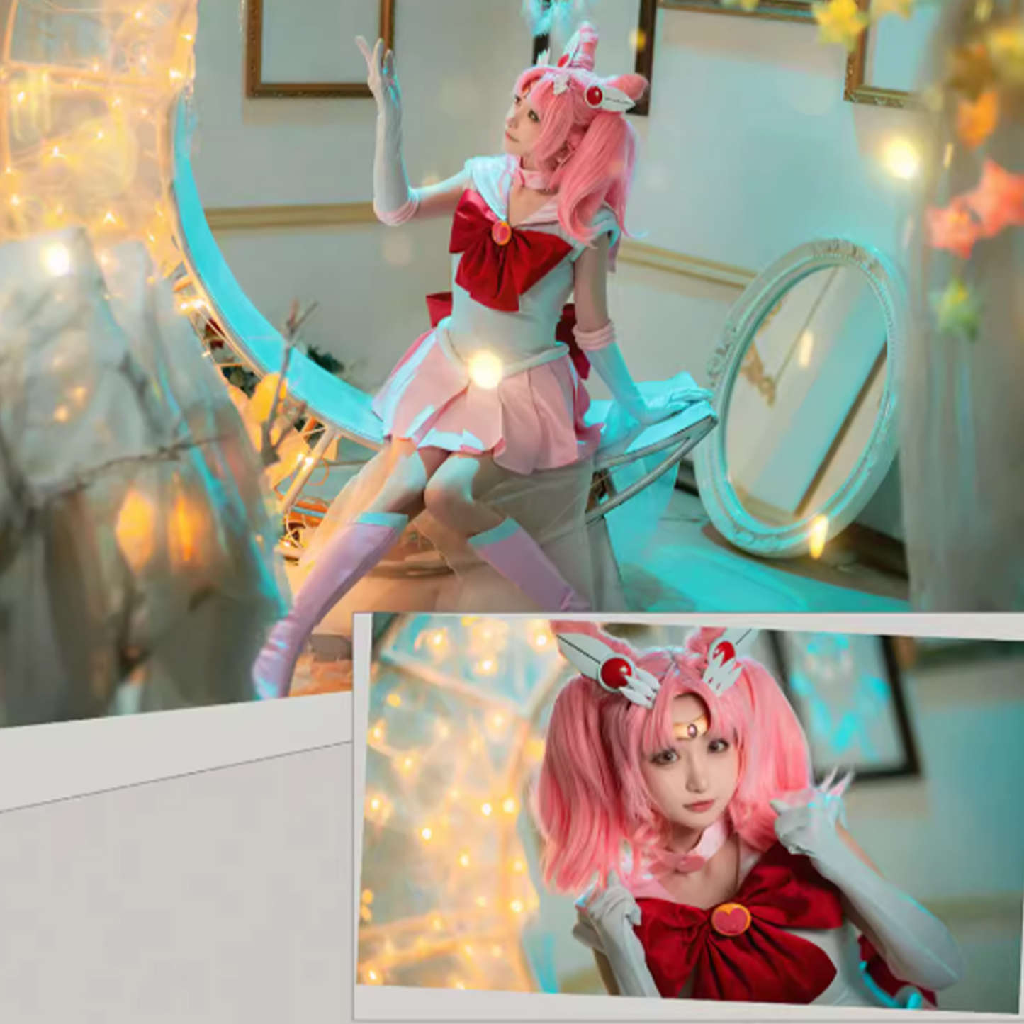 Sailor Moon Chibiusa Cosplay Costume Full Set – Pink Anime Dress SM009 party X party