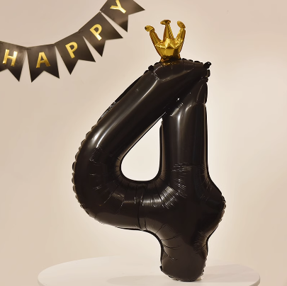 Black Crown Digital Balloon 40" Party Decoration - B180 party X party