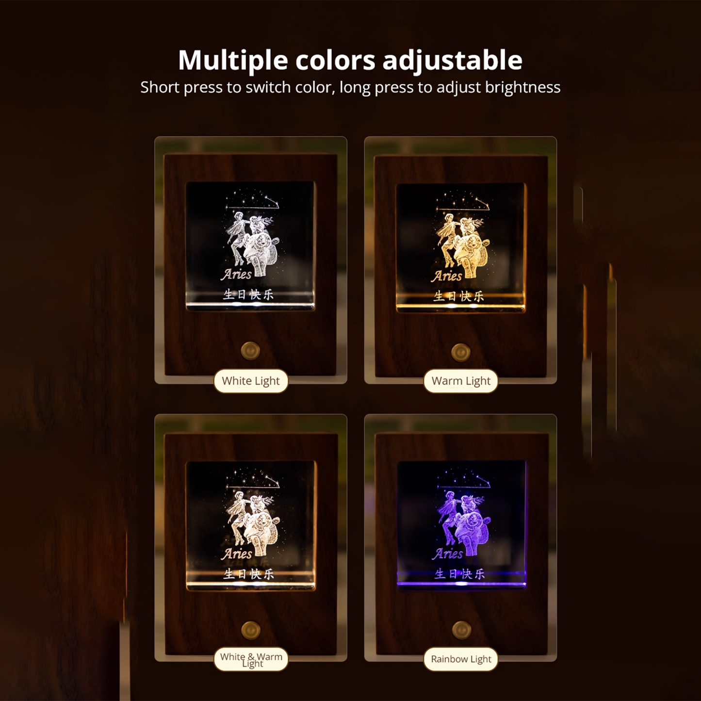 Zodiac Crystal Ambient Night Light