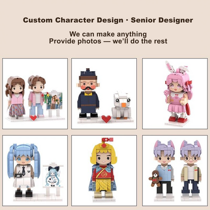Custom Couple Photo Building Blocks & Figurines