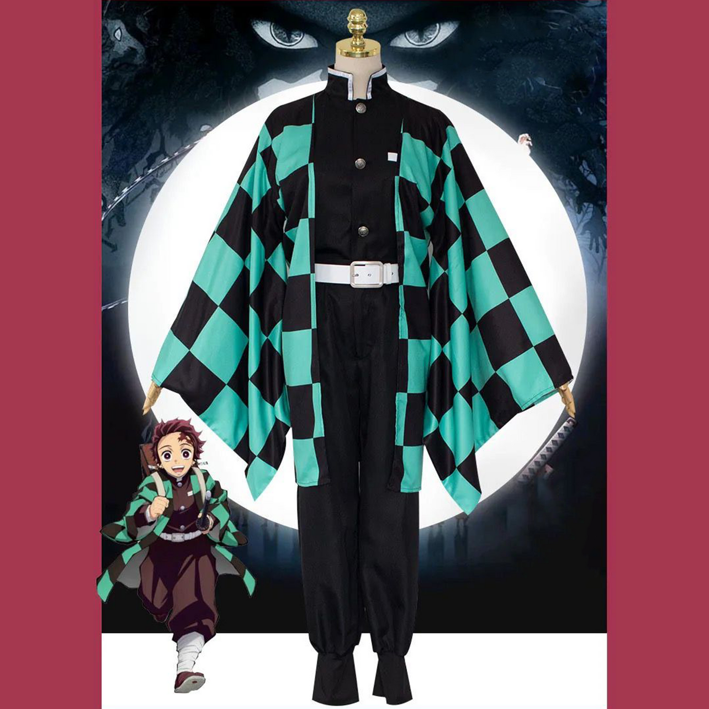 Demon Slayer Character Cosplay Set – Tanjiro Cosplay Costume with Wig G005 party X party