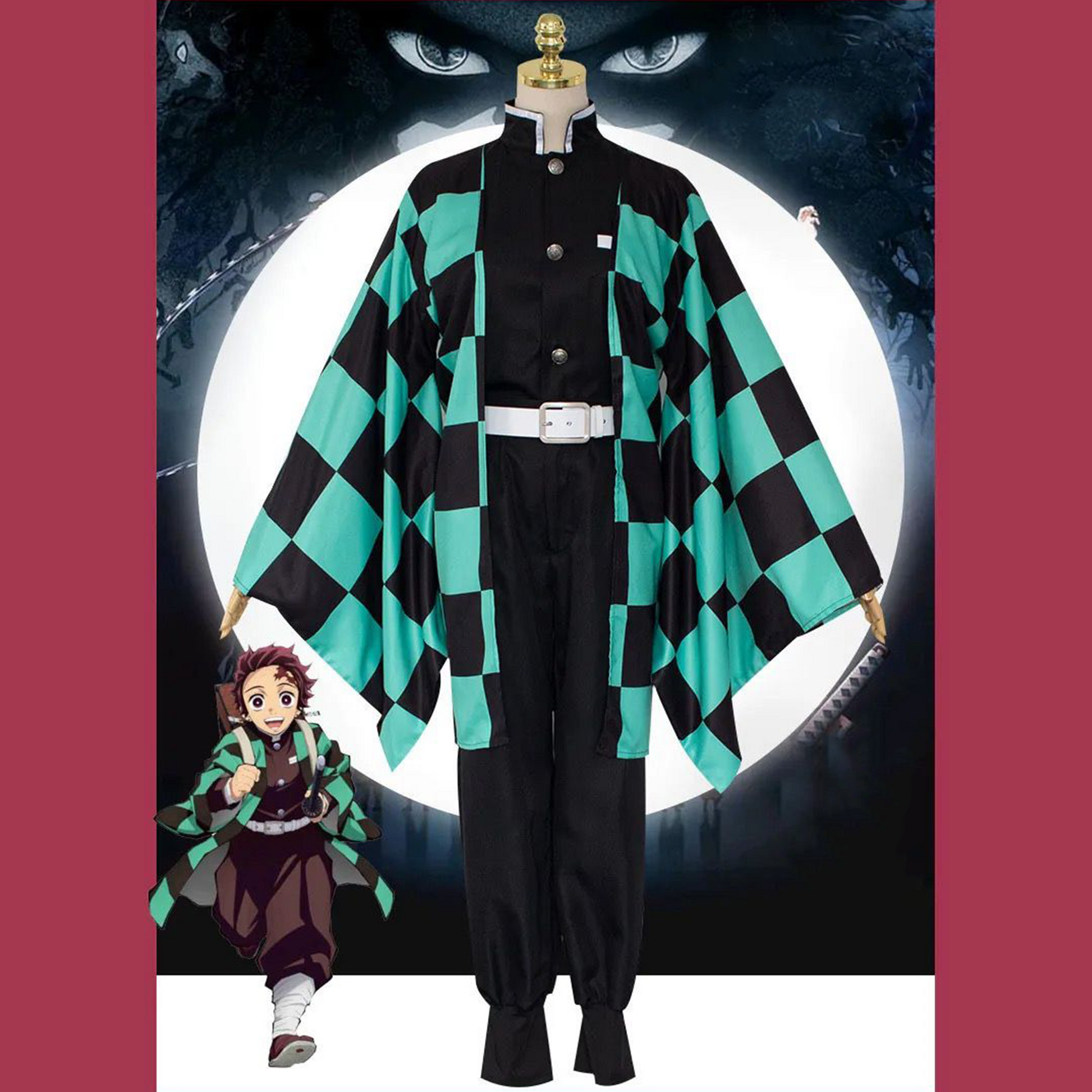 Demon Slayer Character Cosplay Set – Tanjiro Cosplay Costume with Wig G005 party X party