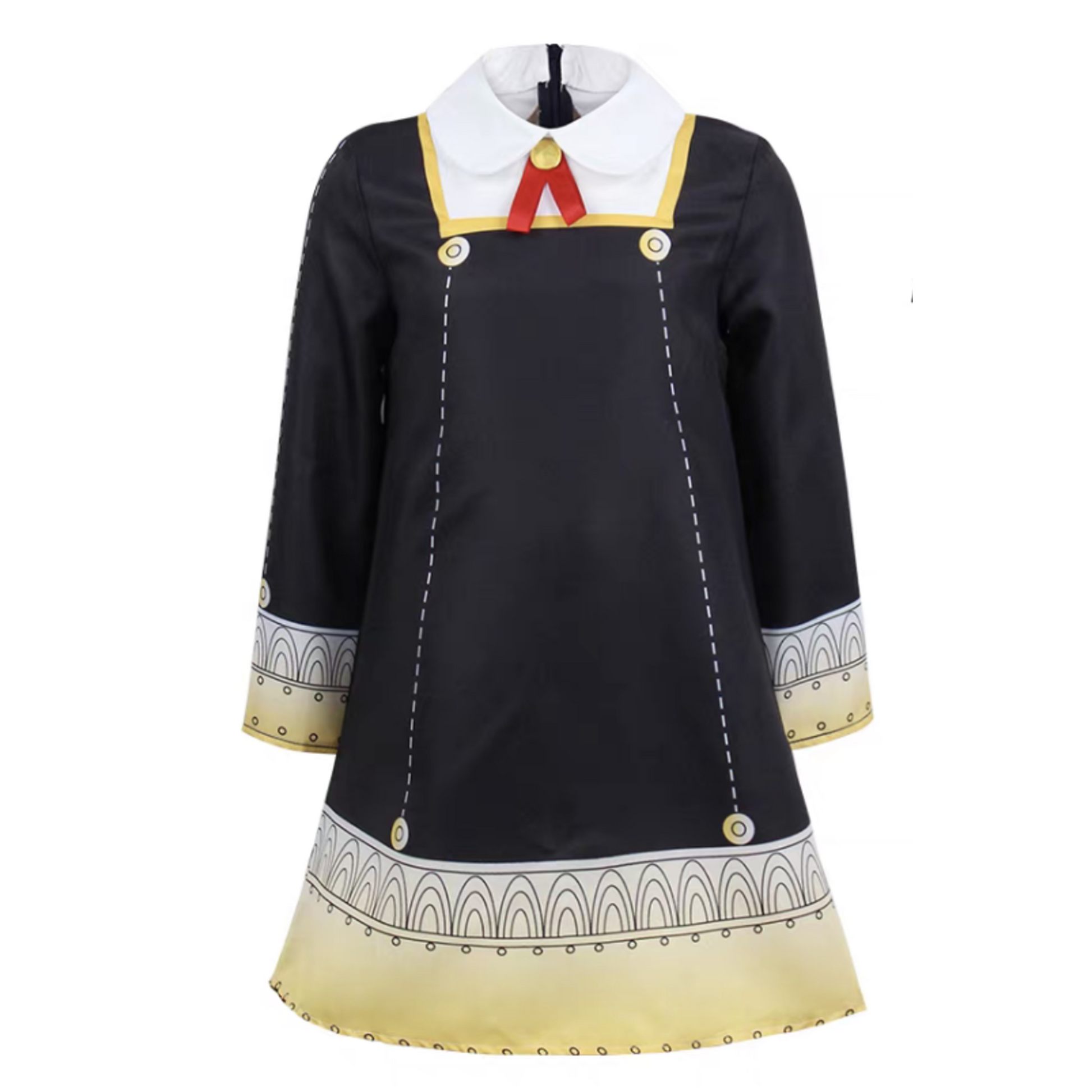 Spy x Family Anya Cosplay Dress – Black & Yellow Outfit with Hair Accessory & Socks SF001 party X party