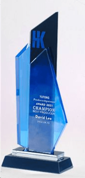 Dark red crystal trophy-anniversary award-color changeable – TR110 - party X party