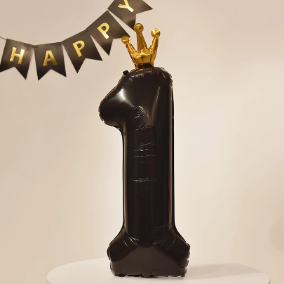 Black Crown Digital Balloon 40" Party Decoration - B180 party X party