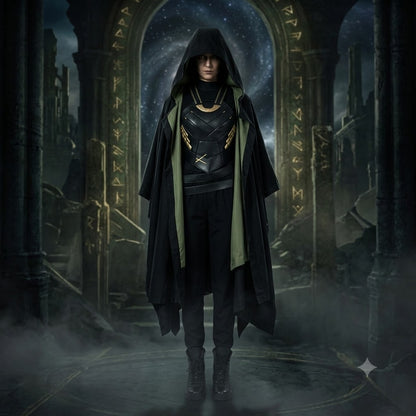 Female Loki Upgraded Cosplay Costume Set – Helmet, Vest, Cape, Gloves & Belt Full Outfit | MTJ317 party X party