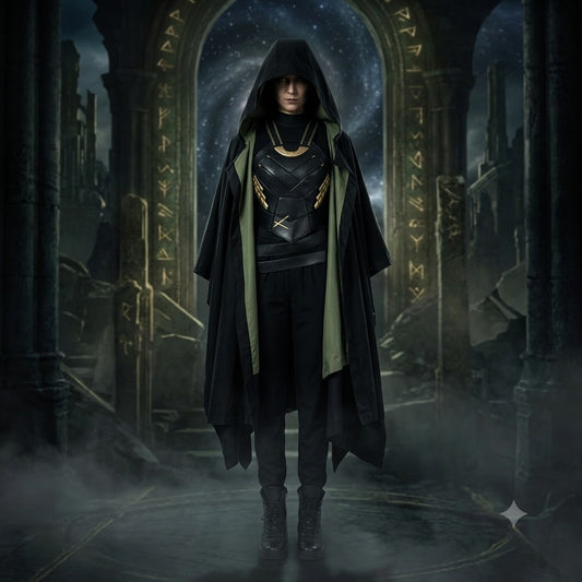 Female Loki Upgraded Cosplay Costume Set – Helmet, Vest, Cape, Gloves & Belt Full Outfit | MTJ317 party X party