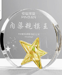 Crystal trophy, fixed size, star color can be selected – TR-425 - party X party