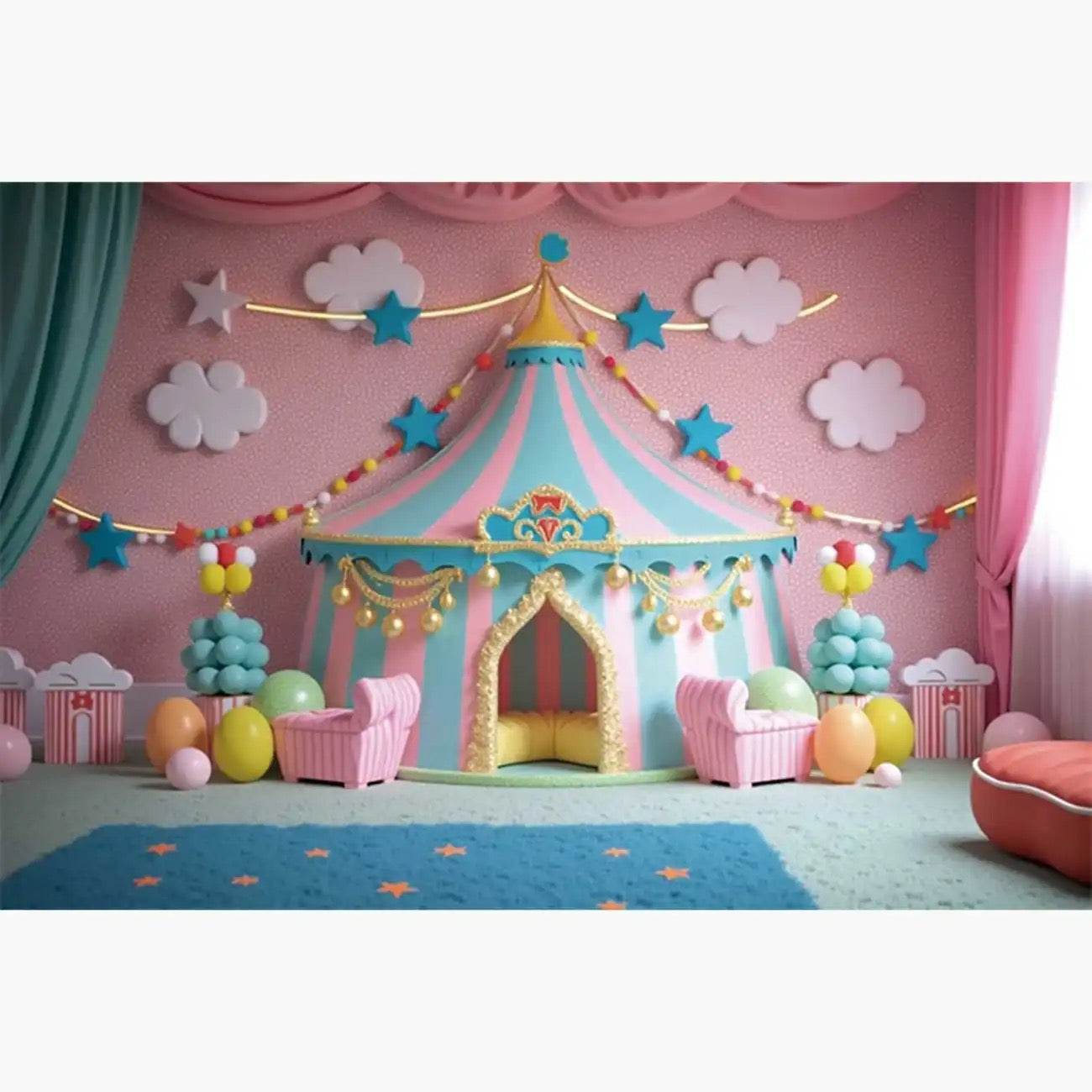 Custom Birthday Backdrop–TB-070 - party X party
