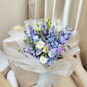 紫色花束~紫蘿蘭、紫藍色桔梗花束~情人節 紀念日 表白 求婚 F-255