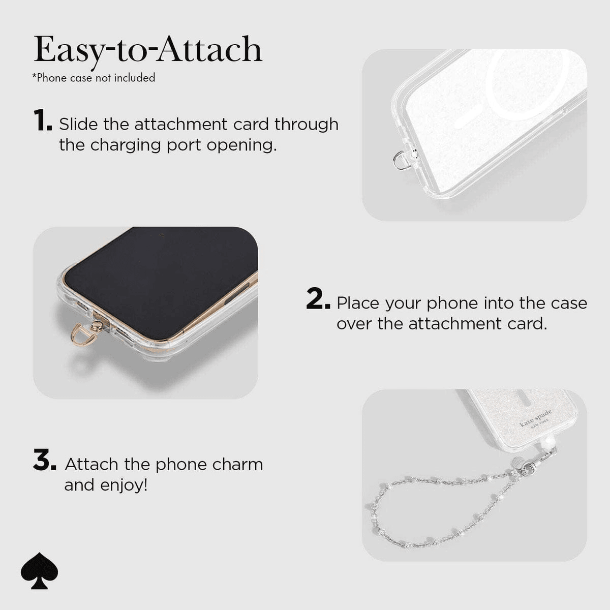kate spade New York - Universal Cell Phone Charm - Silver KS053460-05 – LP-112 - party X party