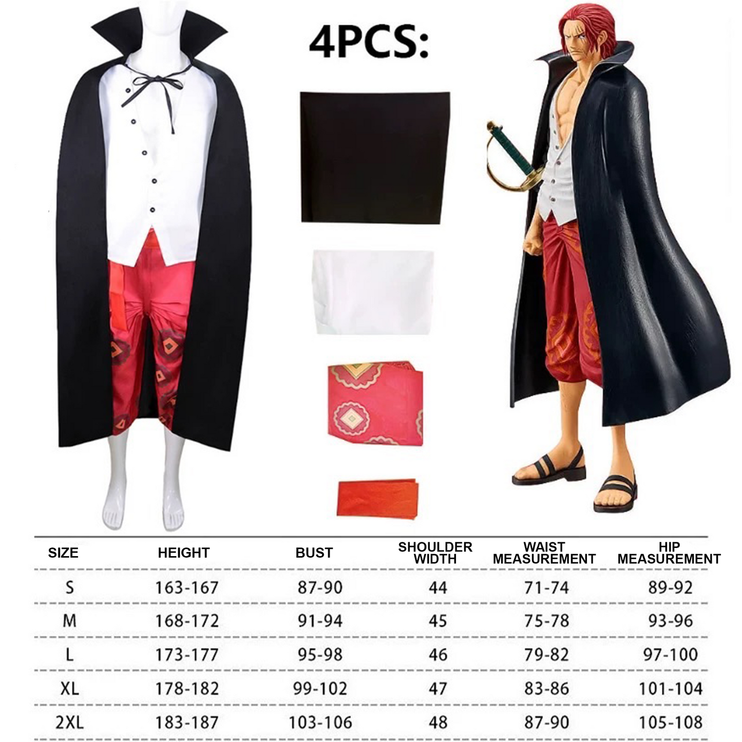 One Piece Film: Red – Shanks Cosplay Stage Performance Costume 0018 party X party