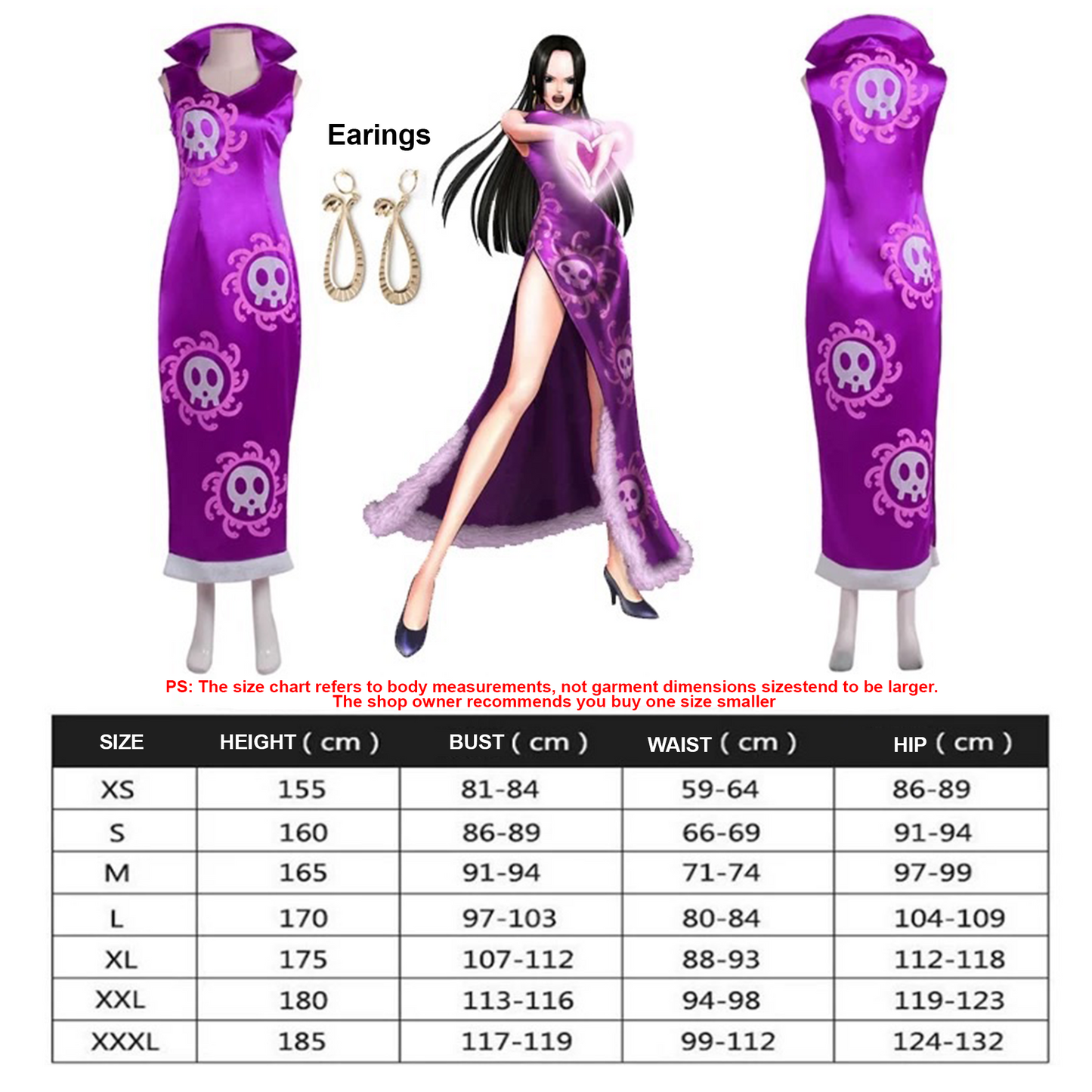 One Piece – Boa Hancock Cosplay Costume Anime Expo Performance Outfit Purple Cheongsam 0007 party X party