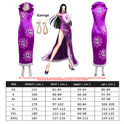 One Piece – Boa Hancock Cosplay Costume Anime Expo Performance Outfit Purple Cheongsam 0007 party X party