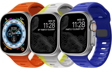 Suitable for Apple watch strap iwatch9 square buckle solid color silicone strap Apple watch strap ultra2 – SW-04
