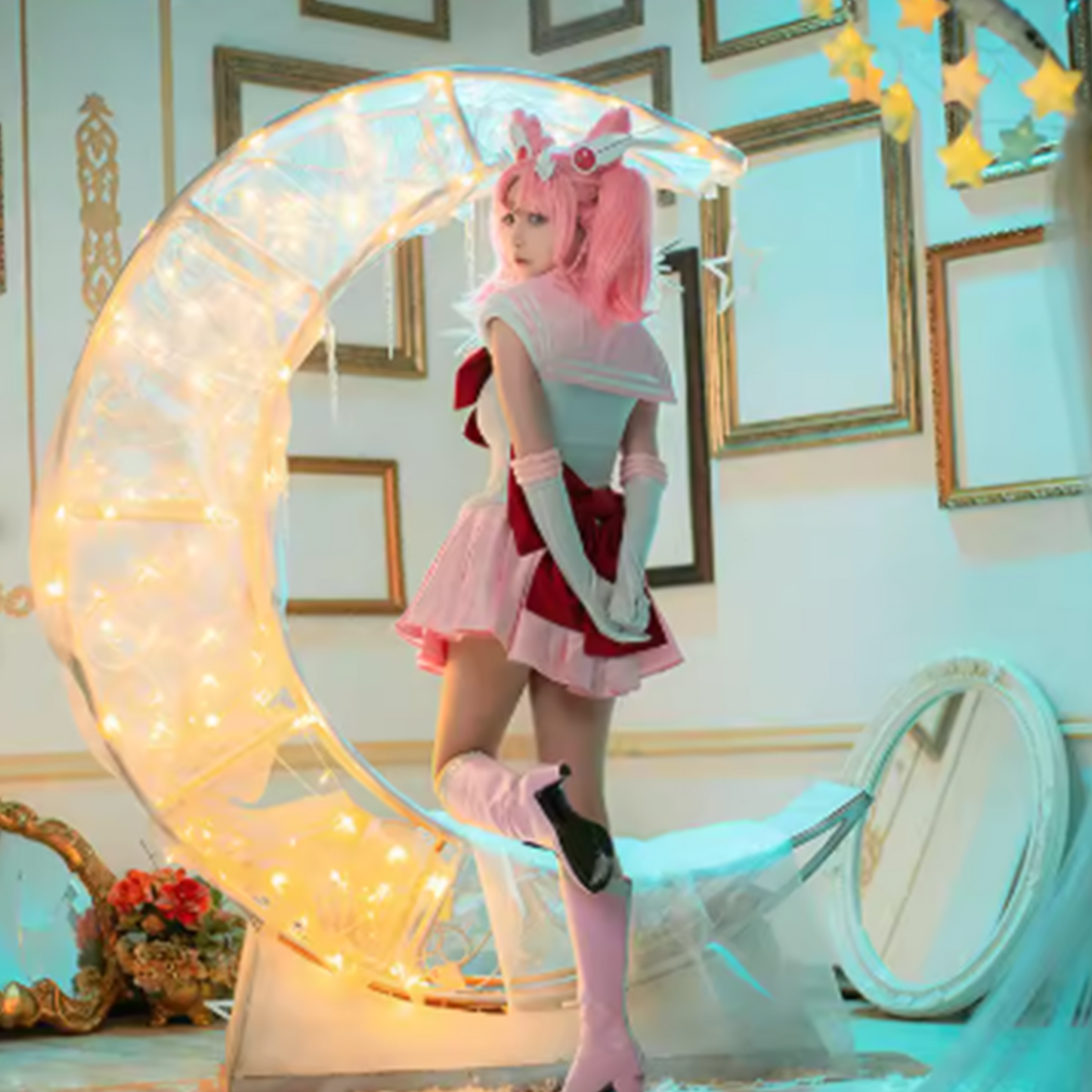 Sailor Moon Chibiusa Cosplay Costume Full Set – Pink Anime Dress SM009 party X party